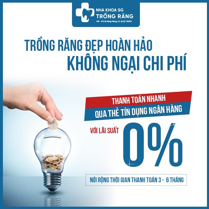 Trồng răng trả góp qua thẻ tín dụng ngân hàng