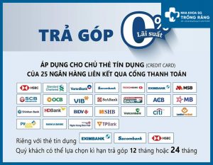 Trồng răng trả góp thông qua ngân hàng