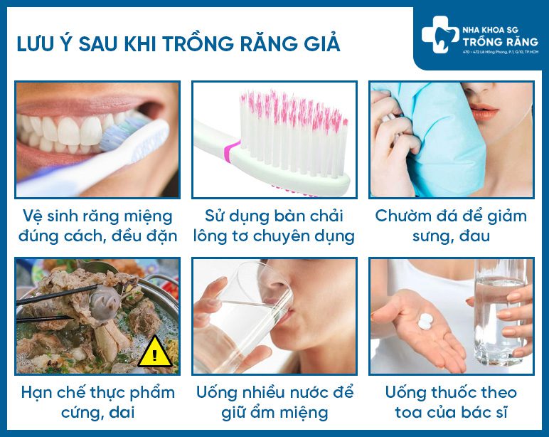 Chăm sóc sau khi trồng răng giả