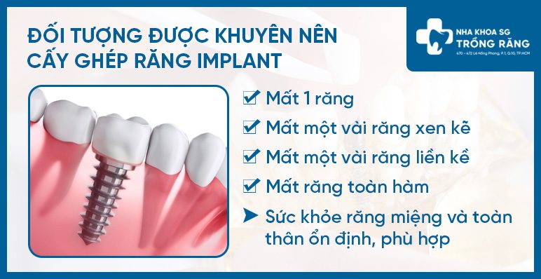 Trường hợp nên trồng Implant
