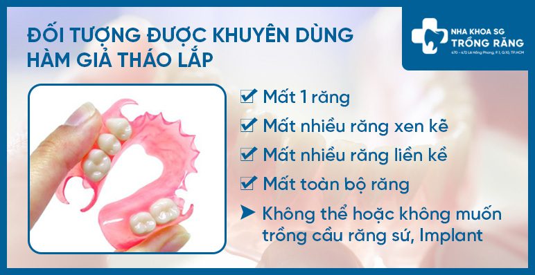 Trường hợp nên trồng răng giả tháo lắp
