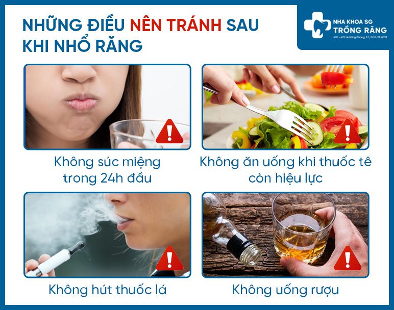 Những điều không nên làm sau khi nhổ răng