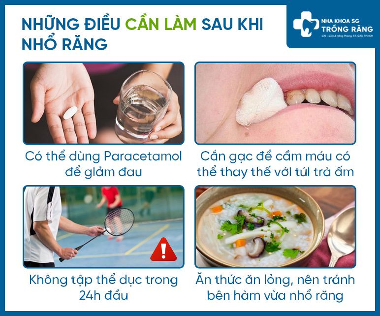 Những điều nên làm sau khi mới nhổ răng