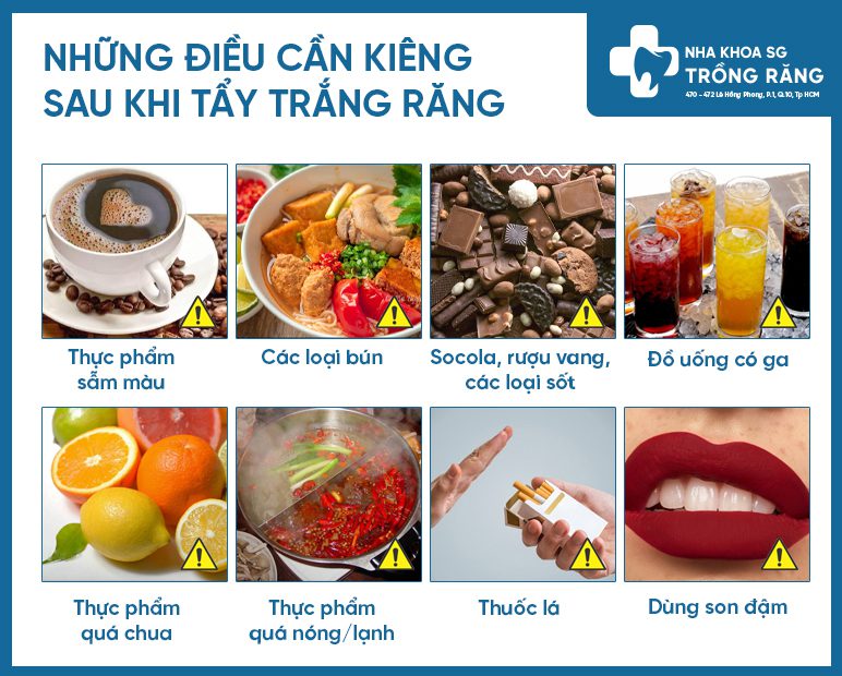 tẩy trắng răng kiêng gì
