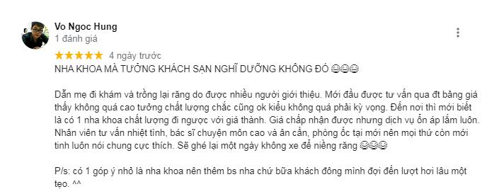 REVIEW VỀ NHA KHOA TRỒNG RĂNG SG