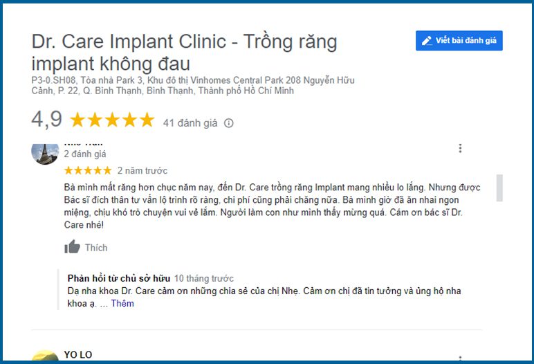 drcare review review nha khoa drcare