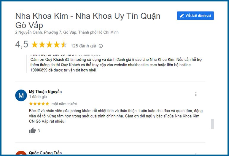 review nha khoa kim