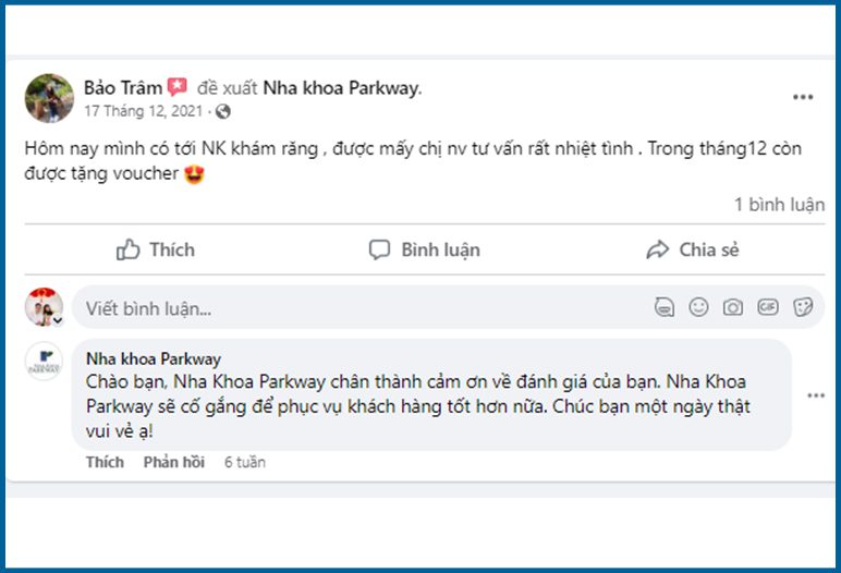 review nha khoa parkway
