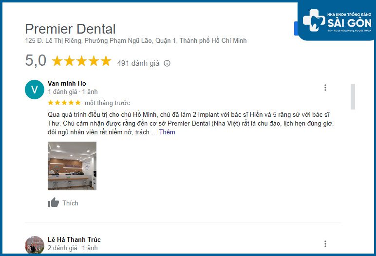 review nha khoa premier dental