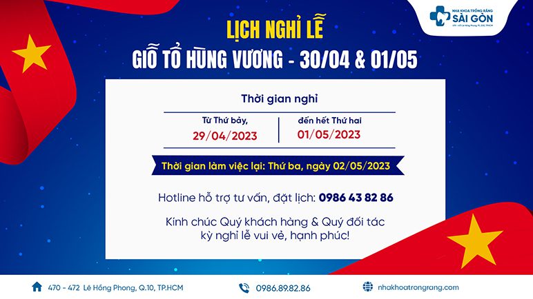 thông báo lịch nghỉ lễ 30/04 và 01/05