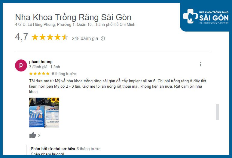 review nha khoa trồng răng sài gòn