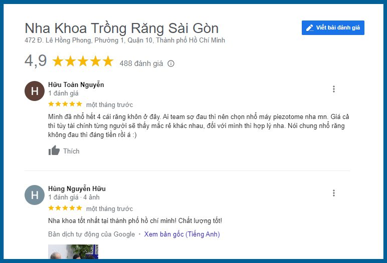 review nha khoa