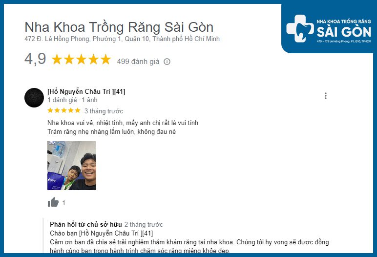 review nha khoa trong rang sai gon review trám răng