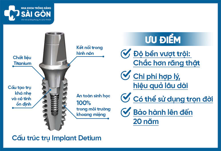 cấu trúc trụ implant dentium Hàn Quốc