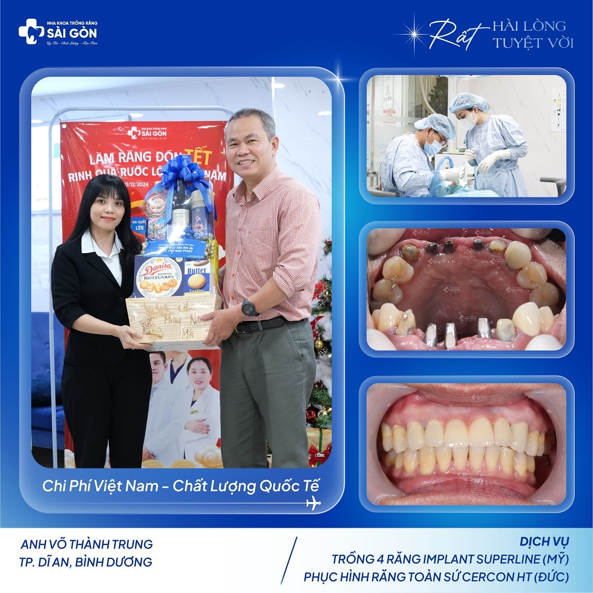 Anh Võ Thành Trung trồng 04 răng implant Superline tại Nha Khoa Trồng Răng Sài Gòn