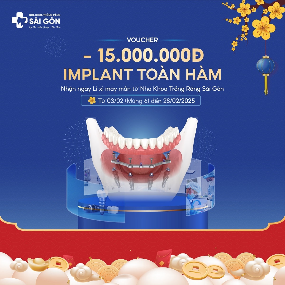 Nha Khoa Trồng Răng Sài Gòn lì xì trồng răng implant toàn hàm