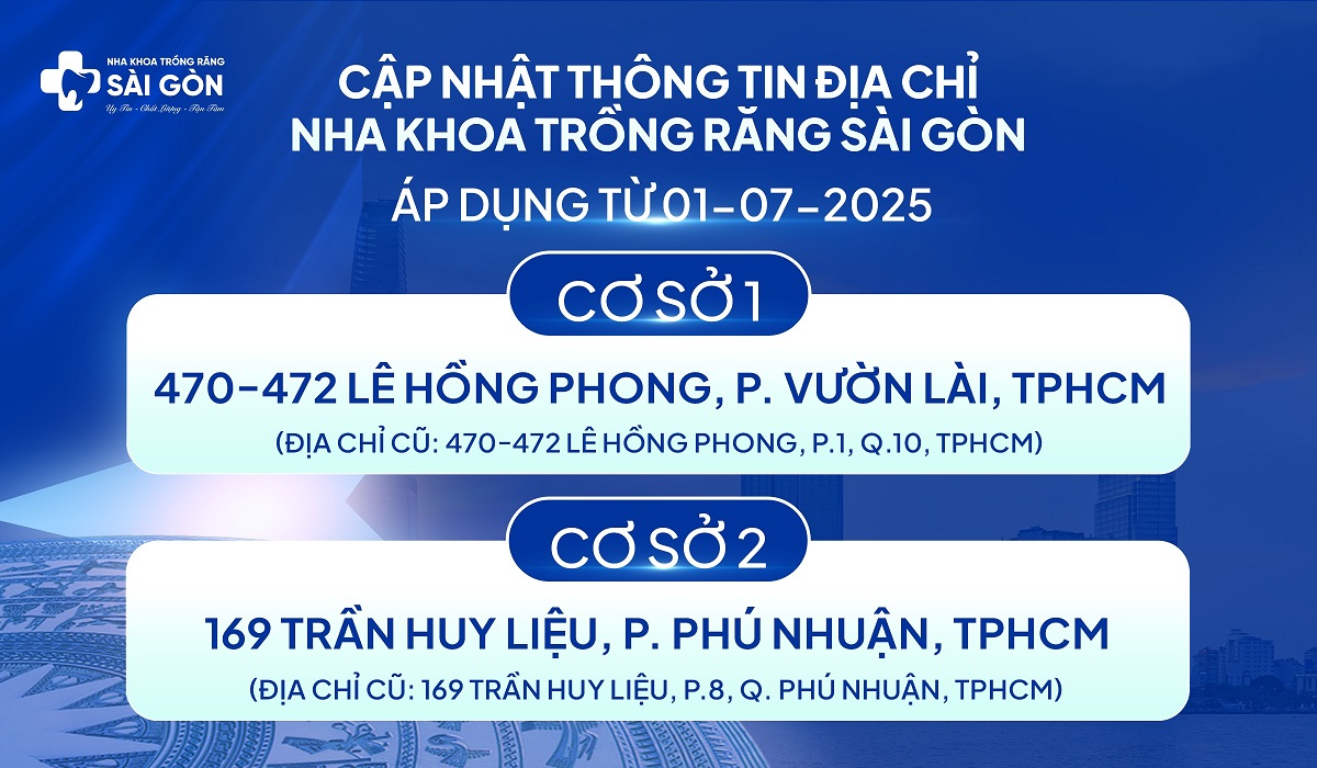Nha Khoa Trồng Răng Sài Gòn thay đổi thông tin địa chỉ theo Nghị quyết Chính phủ