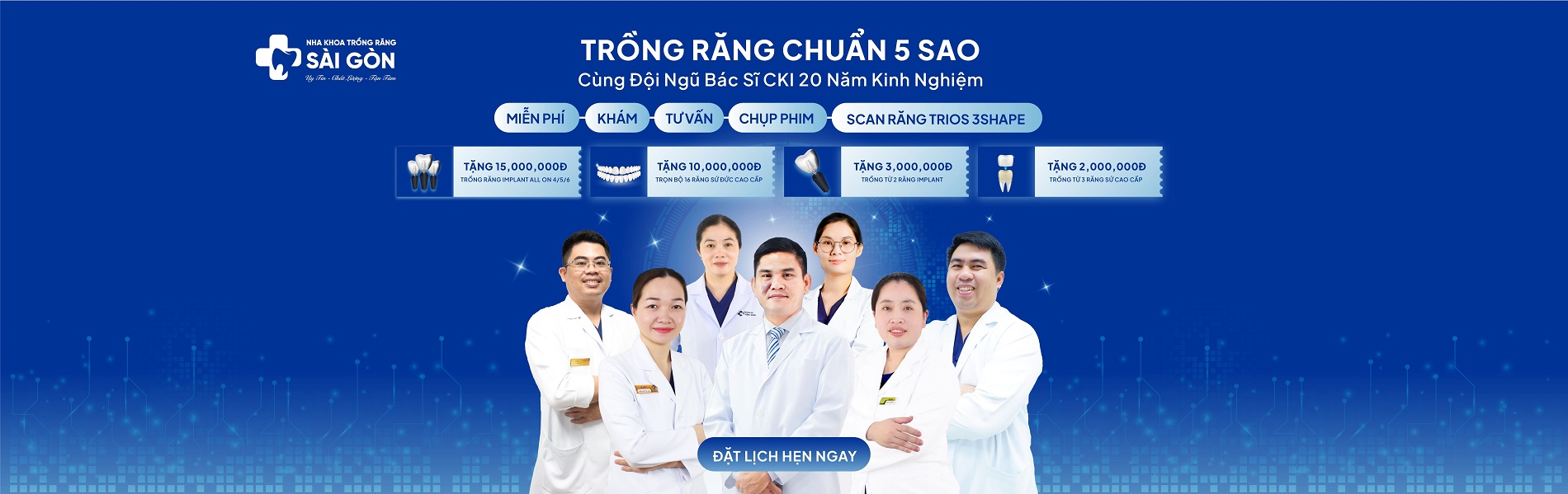 Trồng răng chuẩn 5 sao tại Nha Khoa Trồng Răng Sài Gòn cùng đội ngũ bác sĩ CKI 20 năm kinh nghiệm