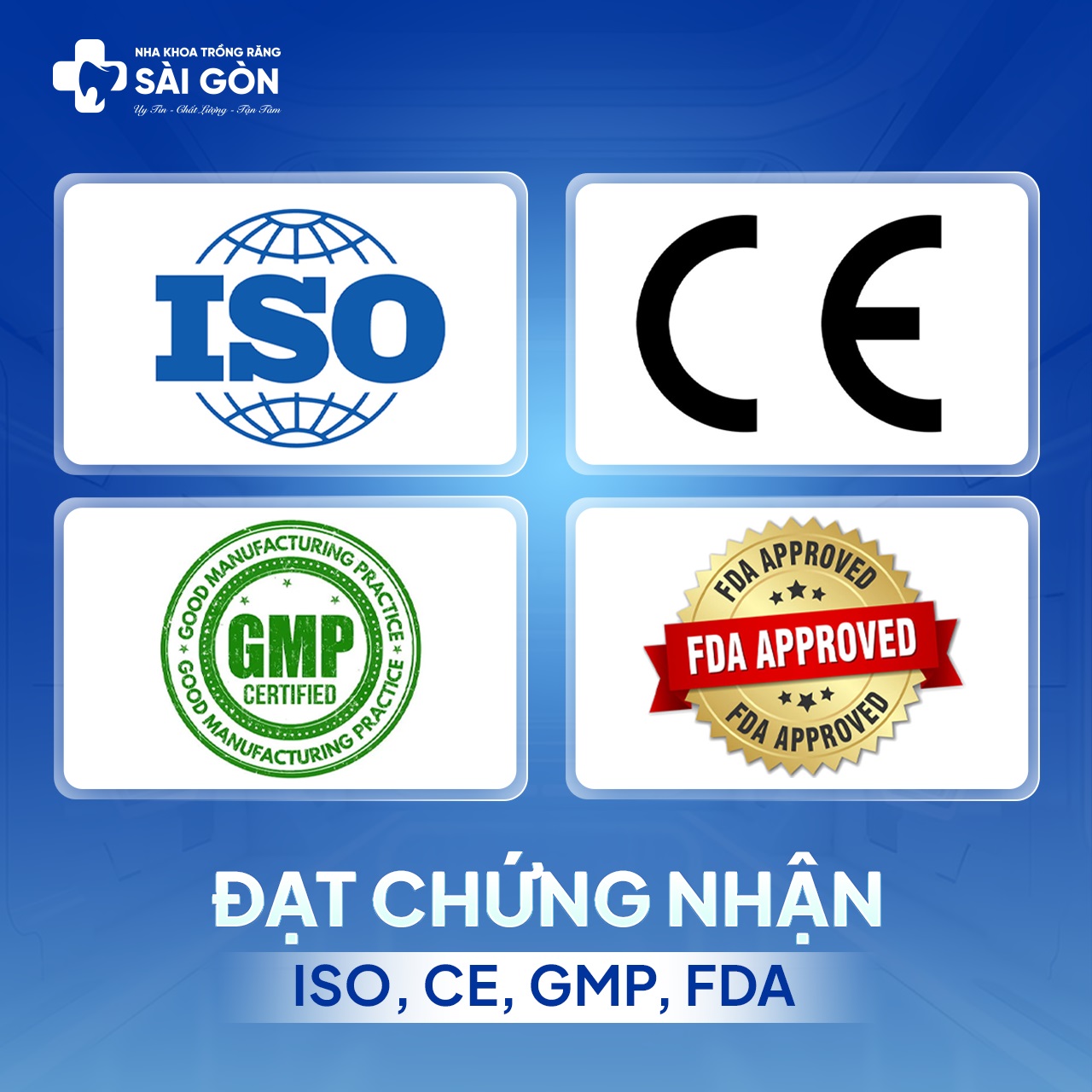 Trụ implant Dentium Hàn Quốc đạt chứng nhận ISO, CE, GMP, FDA